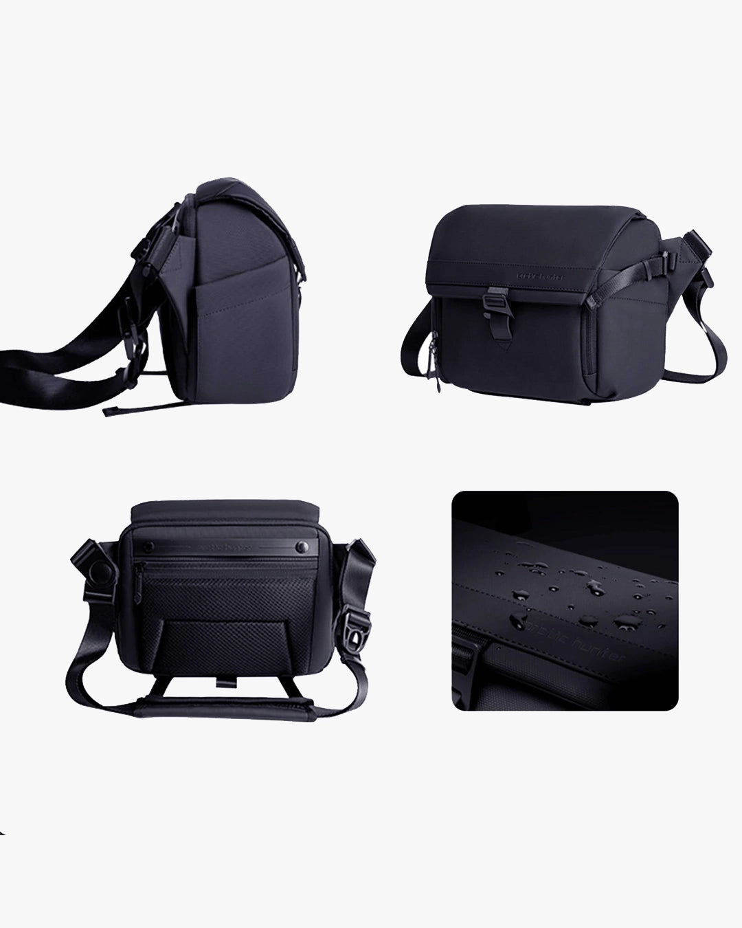 costas l-device bolso mesh lateral powerbank alça traseira mala rodinhas aeroporto viagem fotógrafo mãos livres setup completo