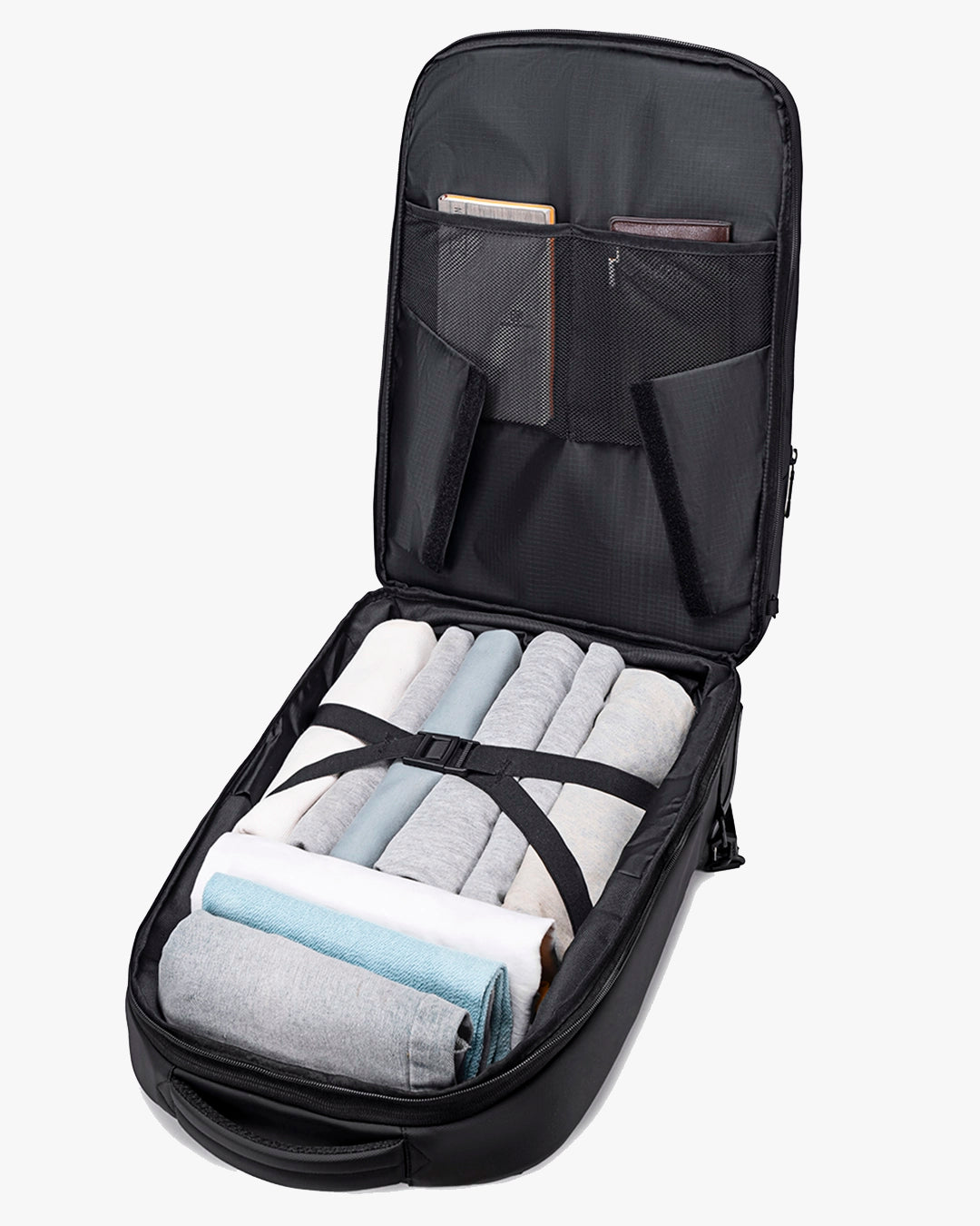 compartimento interno mochila route one abertura 180 graus estilo mala organização total acesso rápido praticidade viagem