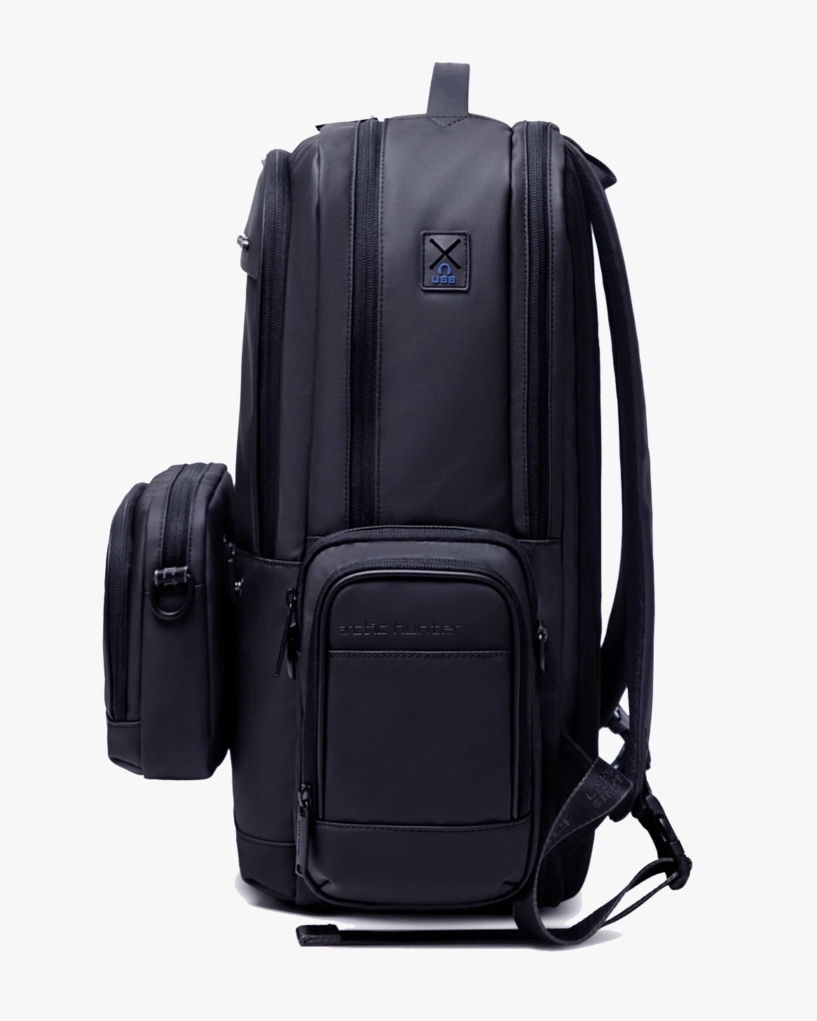 mochila defender lateral preta 48x34x17cm 1.6kg poliéster 1680d impermeável anti-riscos design executivo masculino premium robusto elegante durável uso intenso