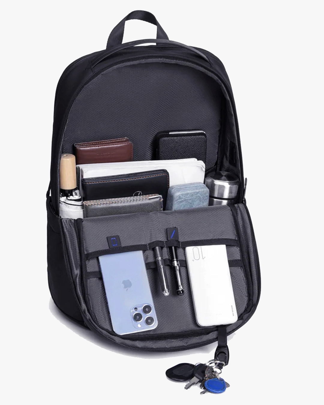 interior mochila compacter-x compartimentos organizados divisórias notebook 15.6 acessórios documentos mochila executiva organizada profissional multifuncional