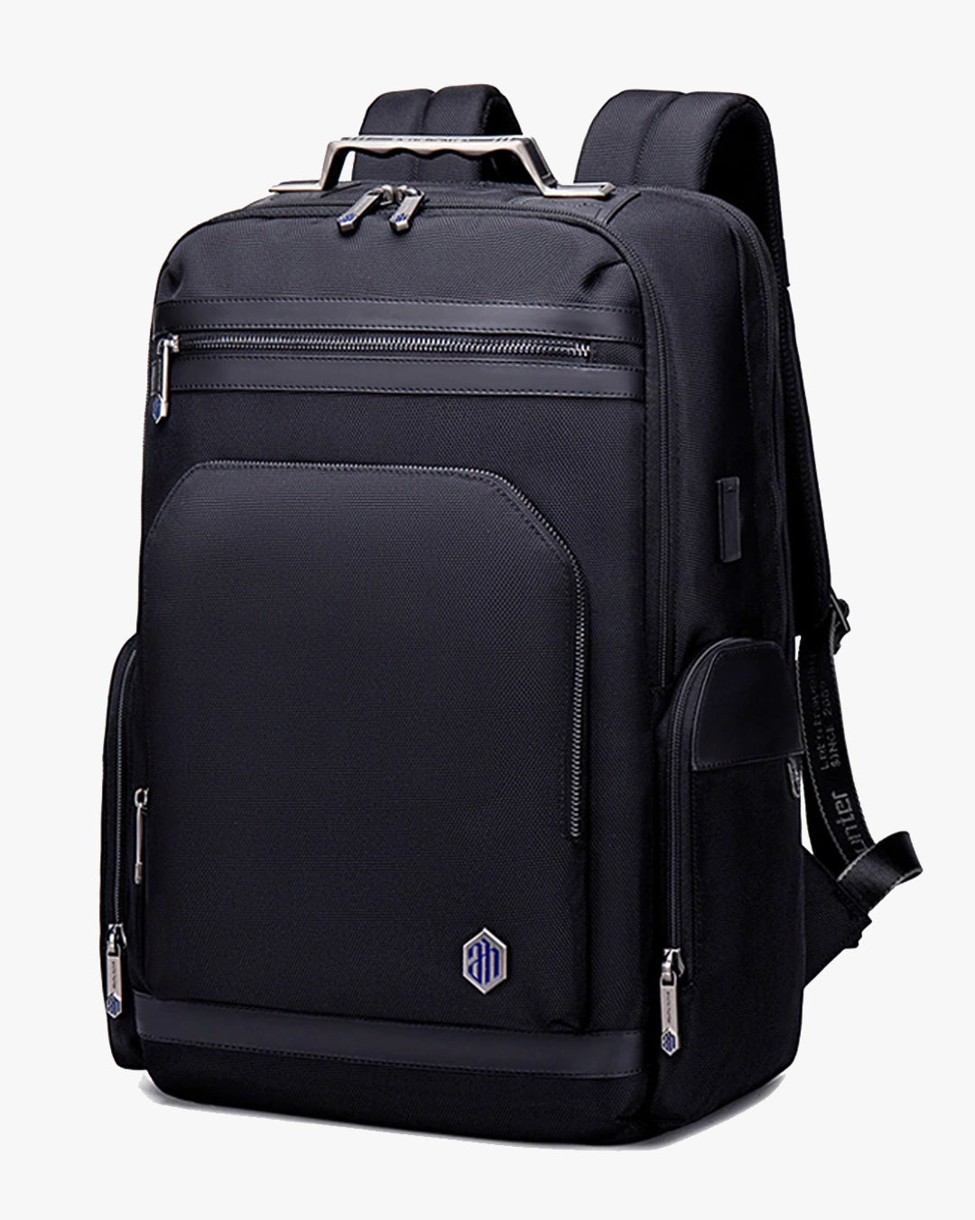 mochila executiva ezotc-x levatte preta 45 litros 1.4kg poliéster 1680d trava tsa notebook 15.6 alça aço inoxidável pasta inclusa brinde detalhes metálicos robusta elegante alto padrão