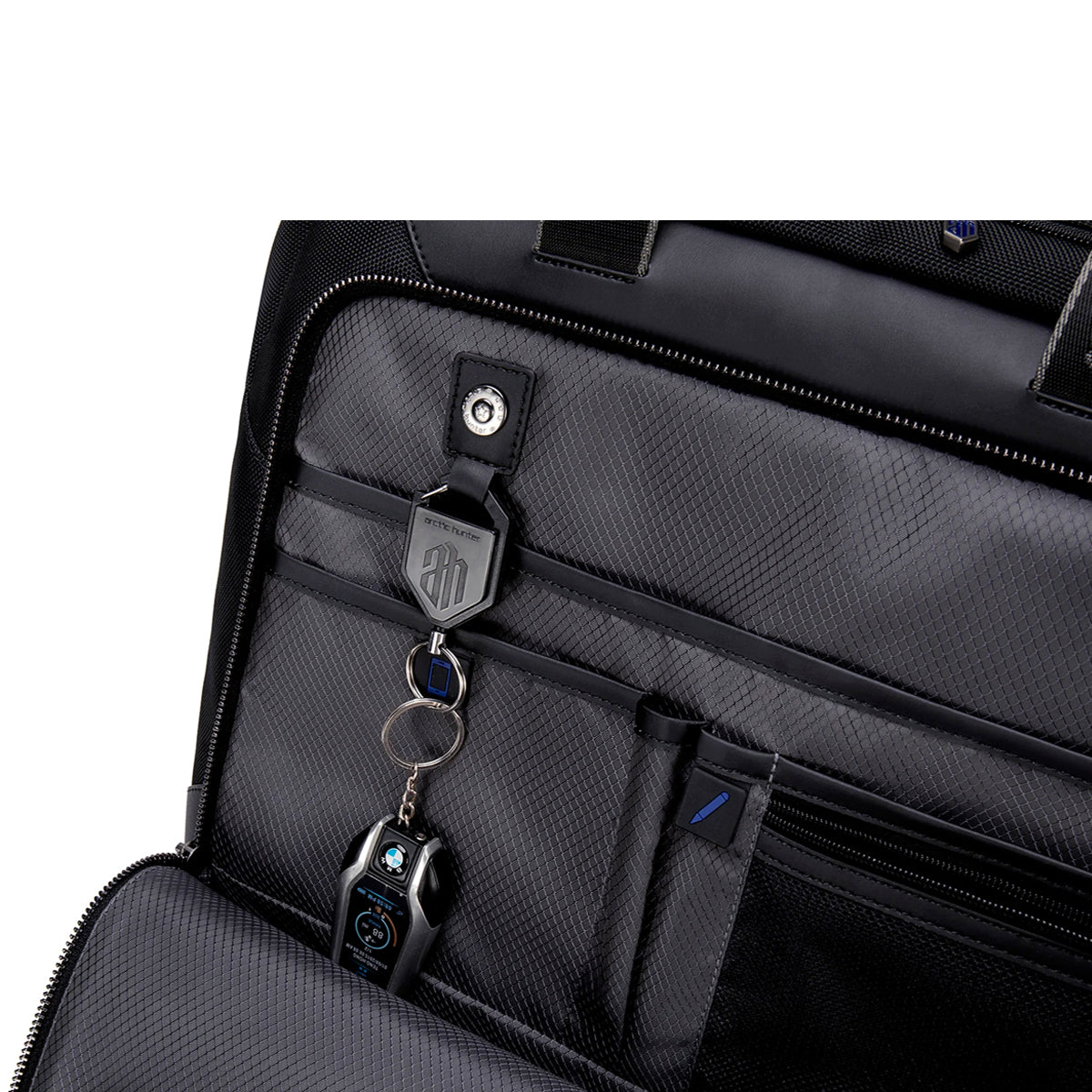 interior pasta postman-pro organizado divisórias celular canetas powerbank chaveiro documentos organização completa pasta executiva multifuncional tudo lugar certo acesso rápido