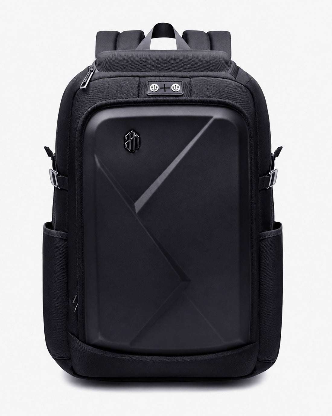 mochila executiva semi-rígida abs armour-x levatte preta 35 litros 1.3kg notebook 15.6 usb fone bolso óculos rígido trava peitoral airmesh resistente bem acabado visual tático imponente
