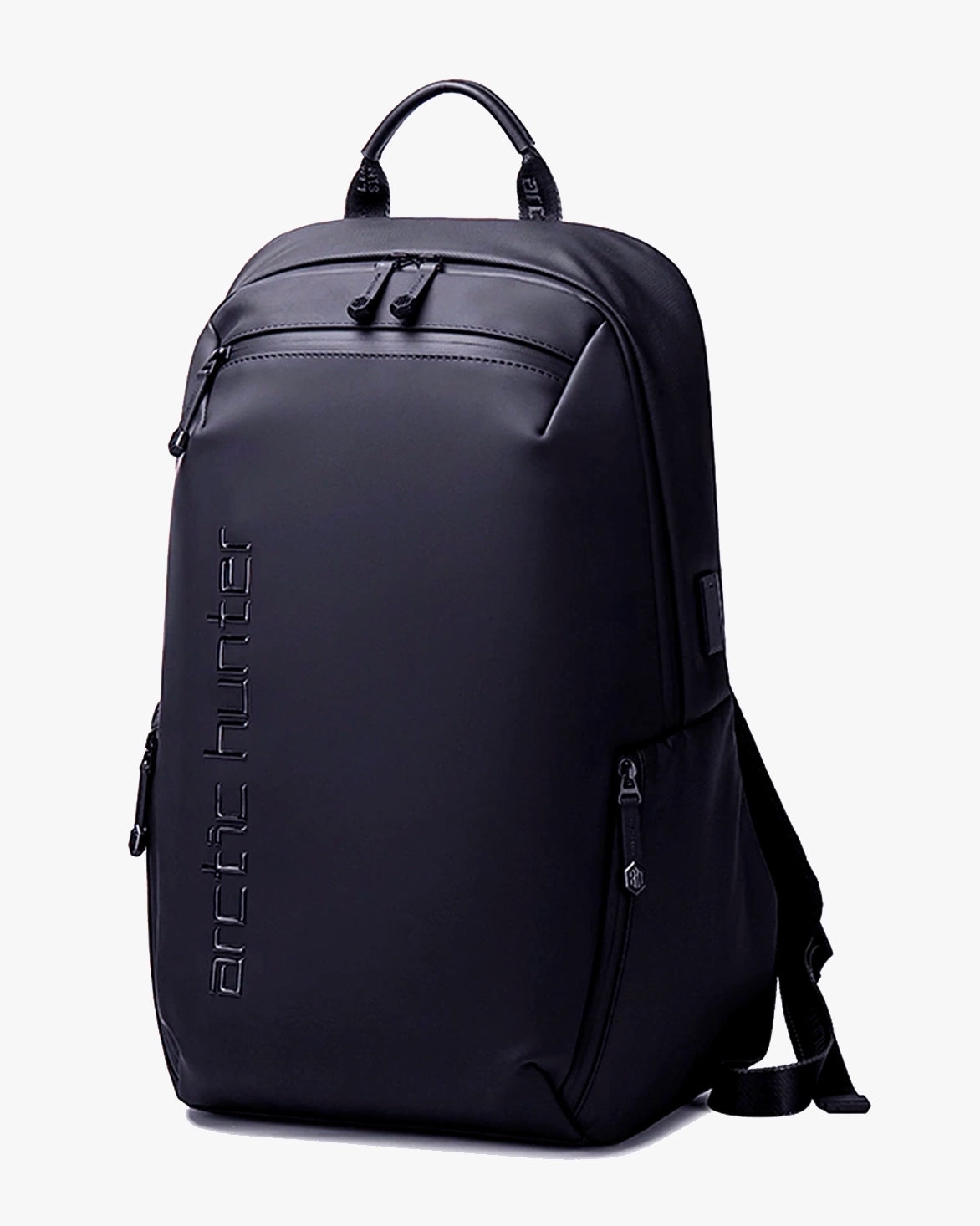 mochila executiva eminence levatte preta 25 litros 0.9kg pu premium impermeável notebook 15.6 externo usb fone antifurto gancho óculos design minimalista clean urbana masculina