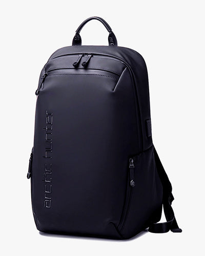 mochila executiva eminence levatte preta 25 litros 0.9kg pu premium impermeável notebook 15.6 externo usb fone antifurto gancho óculos design minimalista clean urbana masculina