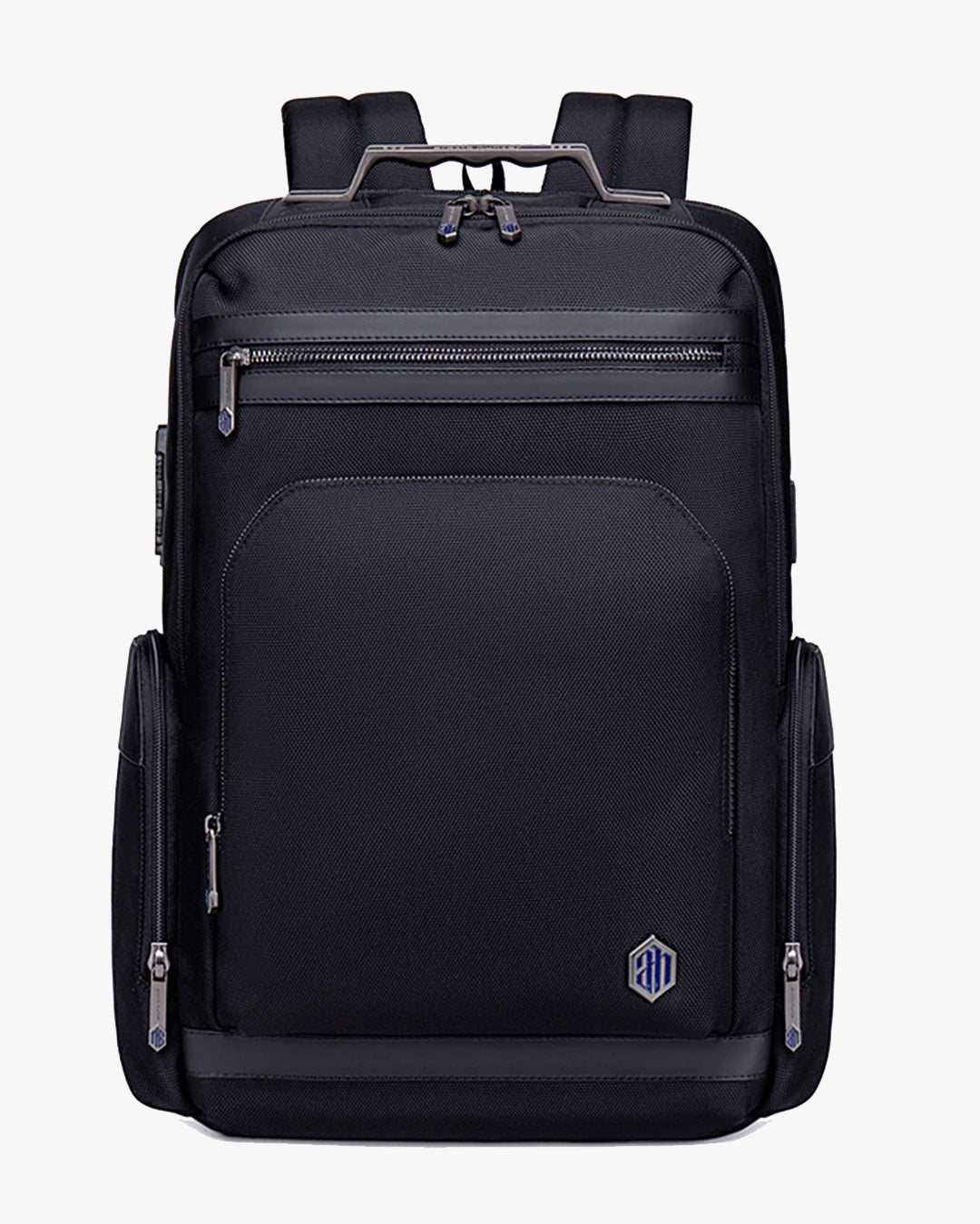 alça mão aço inoxidável premium mochila ezotc-x acabamento refinado resistência elegância executiva detalhes metálicos único diferencial mercado transporte alto padrão