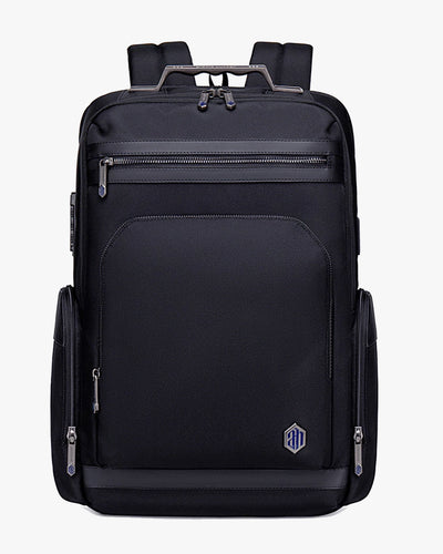 alça mão aço inoxidável premium mochila ezotc-x acabamento refinado resistência elegância executiva detalhes metálicos único diferencial mercado transporte alto padrão