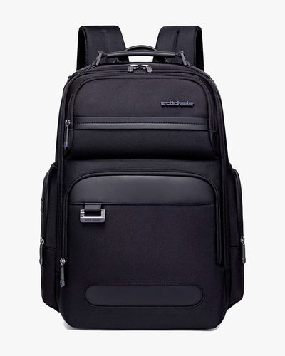 mochila executiva harvey levatte preta 37 litros 5 compartimentos poliéster 210d notebook 15.6 porta-óculos bolso alça design clean moderno bonita mercado masculina premium corporativa