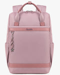 mochila pasta feminina 2 em 1 malena levatte rosa notebook 15.6 chaveiro flores alça mão dupla reforçada impermeável leve elegante trabalho faculdade