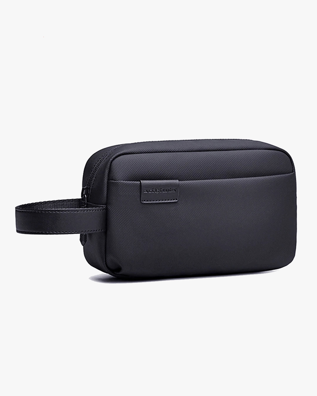 necessaire viagem masculina premium travel-t levatte preta poliéster 1680d semi-rígida 4 litros 0.3kg zíper ykk cursor metálico alça couro elegante discreta