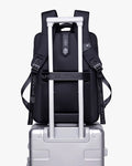 mochila brook preta produto completo vista frontal design clássico executivo mochila notebook 15.6 trabalho masculina