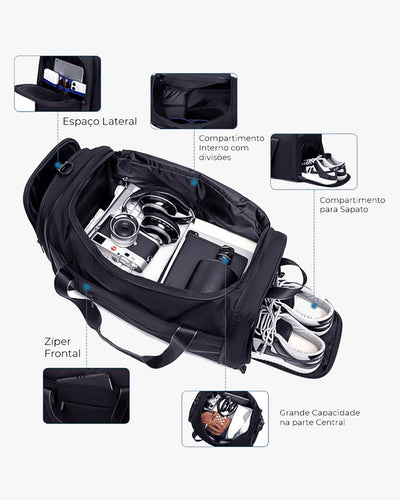 interior fenix 4 zíperes multi compartimentos notebook 15.6 tablet 10.2 roupas documentos chaveiro integrado organização inteligente total