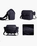 costas l-device bolso mesh lateral powerbank alça traseira mala rodinhas aeroporto viagem fotógrafo mãos livres setup completo