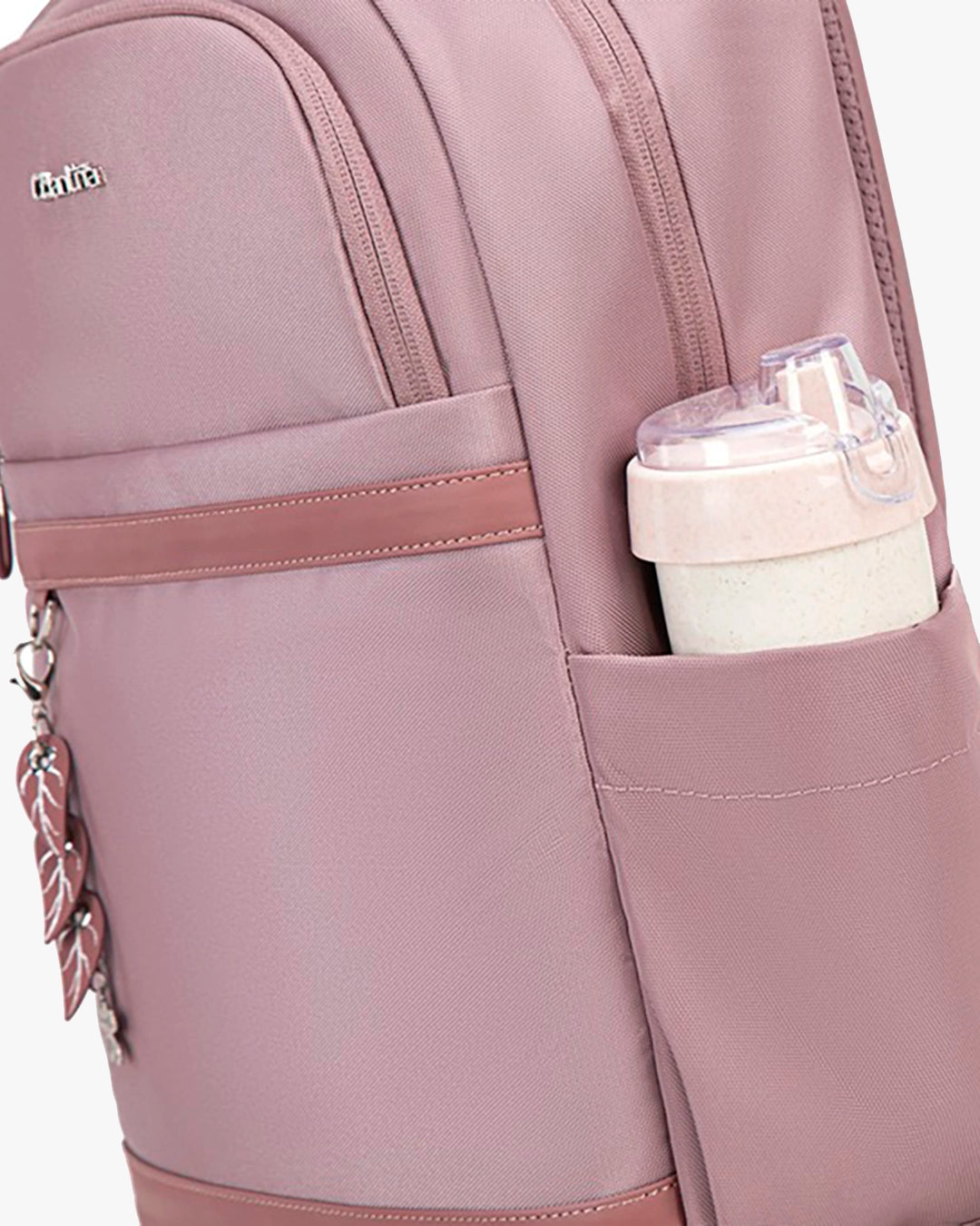 bolsos laterais garrafa mochila serena bolso frontal funcional organização completa mochila feminina prática dia a dia bolso guarda-chuva acessórios