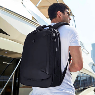 mochila executiva clássica notebook 15.6 brook levatte preta elegante resistente trabalho reunião corporativa masculina profissional premium