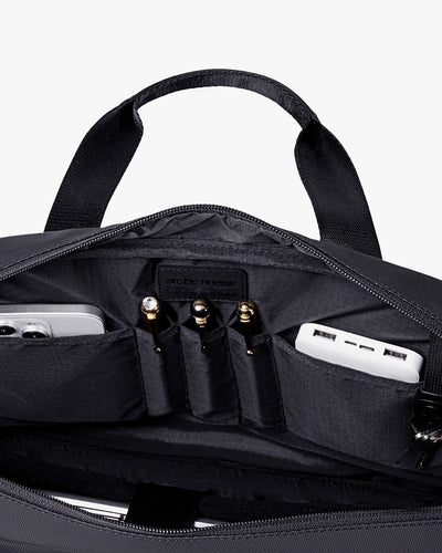 interior pasta nexor organizado dois compartimentos zíper porta caneta bolso celular divisória documentos pasta multifuncional completa