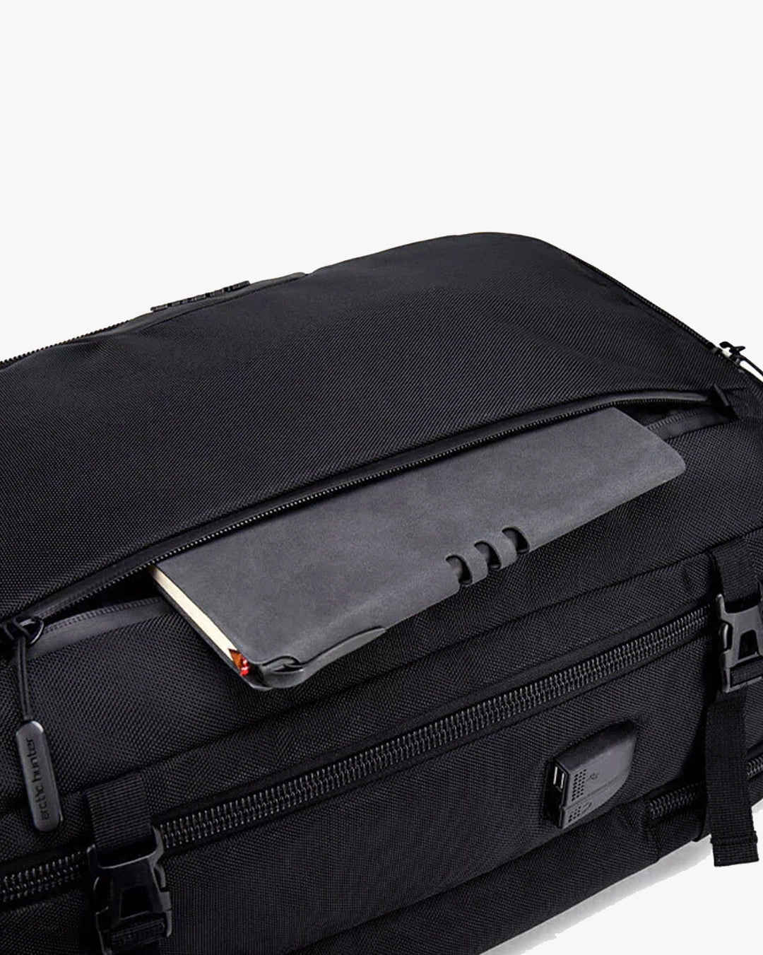 bolso frontal acesso rápido pack-r documentos passaporte carteira celular carregador itens frequentes sem abrir mochila principal praticidade viagem aeroporto