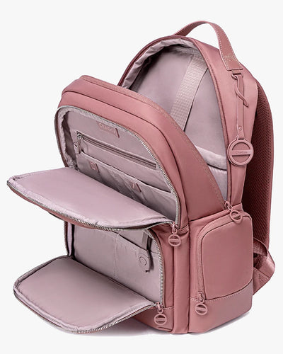 mochila ravena lateral rosa neosoft touch tecido premium anti-riscos mochila feminina executiva impermeável durável qualidade superior acabamento refinado