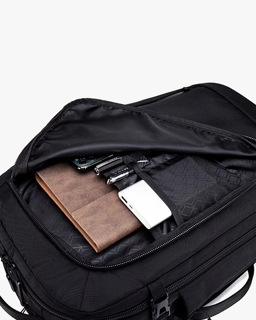 bolso frontal acesso rápido pack-r documentos passaporte carteira celular carregador itens frequentes sem abrir mochila principal praticidade viagem aeroporto