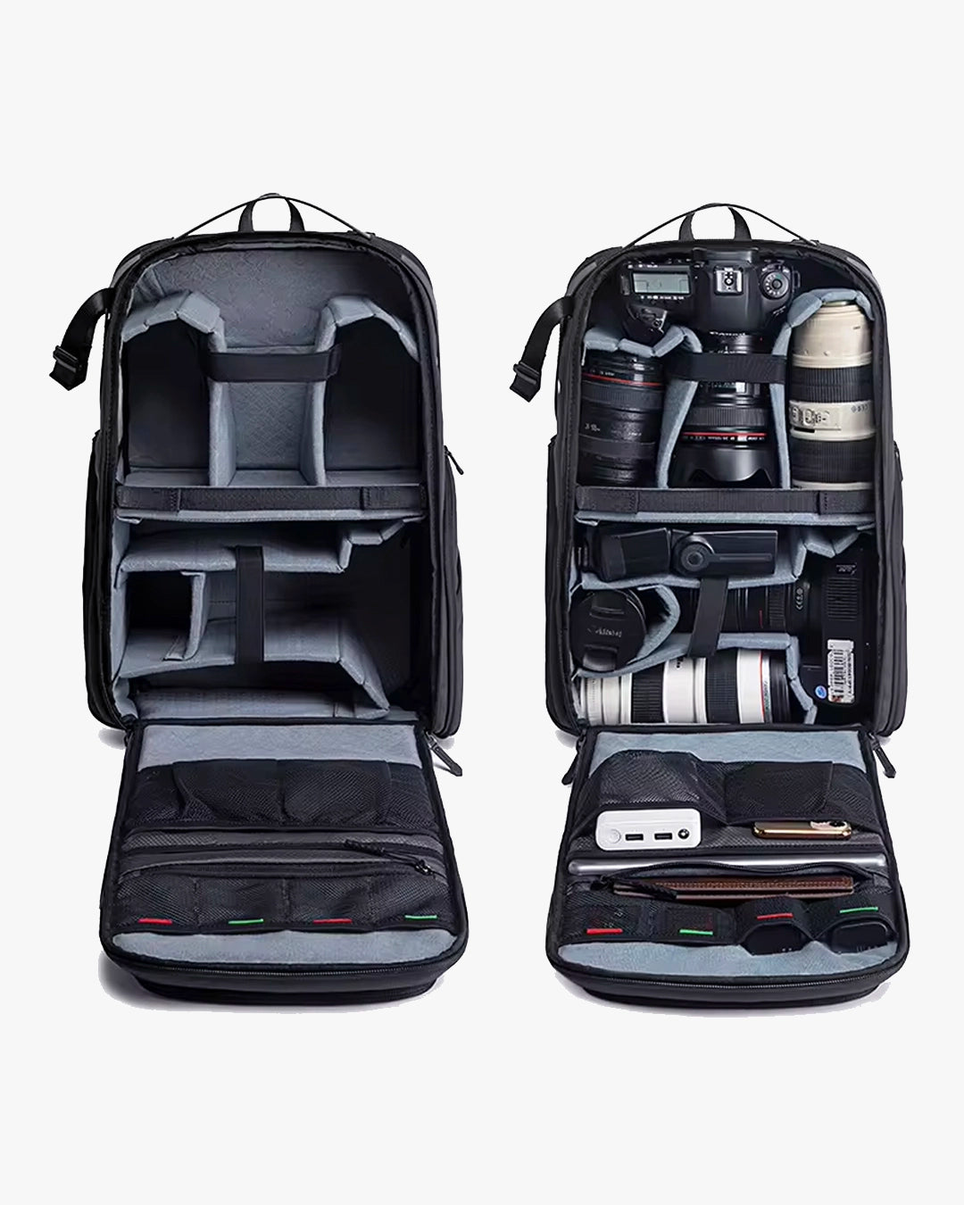 abertura 180 graus estilo mala maxspace 50l mochila photographer x acesso total interior câmera lentes notebook drone visão completa