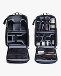 abertura 180 graus estilo mala maxspace 50l mochila photographer x acesso total interior câmera lentes notebook drone visão completa