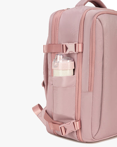 bolso lateral elástico garrafa guarda-chuva mochila bella acesso sem tirar costas mochila feminina prática dia a dia