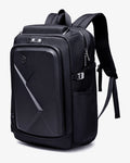 mochila executiva semi-rígida abs armour-x levatte preta 35 litros 1.3kg notebook 15.6 usb fone bolso óculos rígido trava peitoral airmesh resistente bem acabado visual tático imponente
