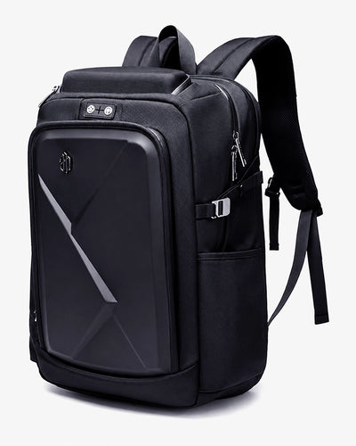 mochila executiva semi-rígida abs armour-x levatte preta 35 litros 1.3kg notebook 15.6 usb fone bolso óculos rígido trava peitoral airmesh resistente bem acabado visual tático imponente