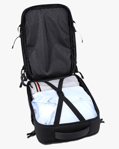 abertura 360 graus compact-mac acesso total interior notebook tablet roupas acessórios organização completa mochila pasta 2 em 1