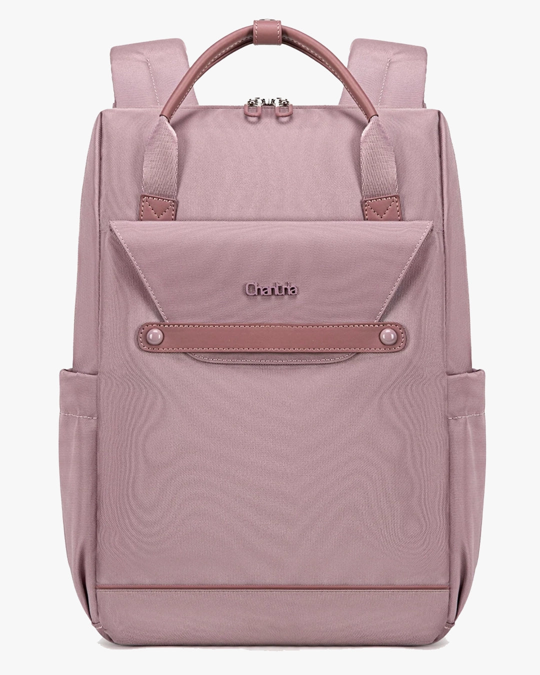 mochila pasta feminina 2 em 1 ellena levatte rosa pérola couro sintético notebook 15.6 zíper dourado impermeável mochila trabalho reunião negócios sofisticada elegante