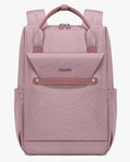 mochila pasta feminina 2 em 1 ellena levatte rosa pérola couro sintético notebook 15.6 zíper dourado impermeável mochila trabalho reunião negócios sofisticada elegante