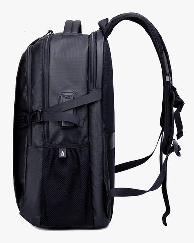 bolsos laterais mochila essential garrafa guarda-chuva carregador acesso rápido 2 bolsos externos mochila executiva funcional