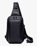 shoulder bag semi-rígida eva huepack levatte preta 10 litros 0.6kg impermeável antifurto oculto traseiro alça assinada design blindado urbano masculina compacta leve bem construída bonita