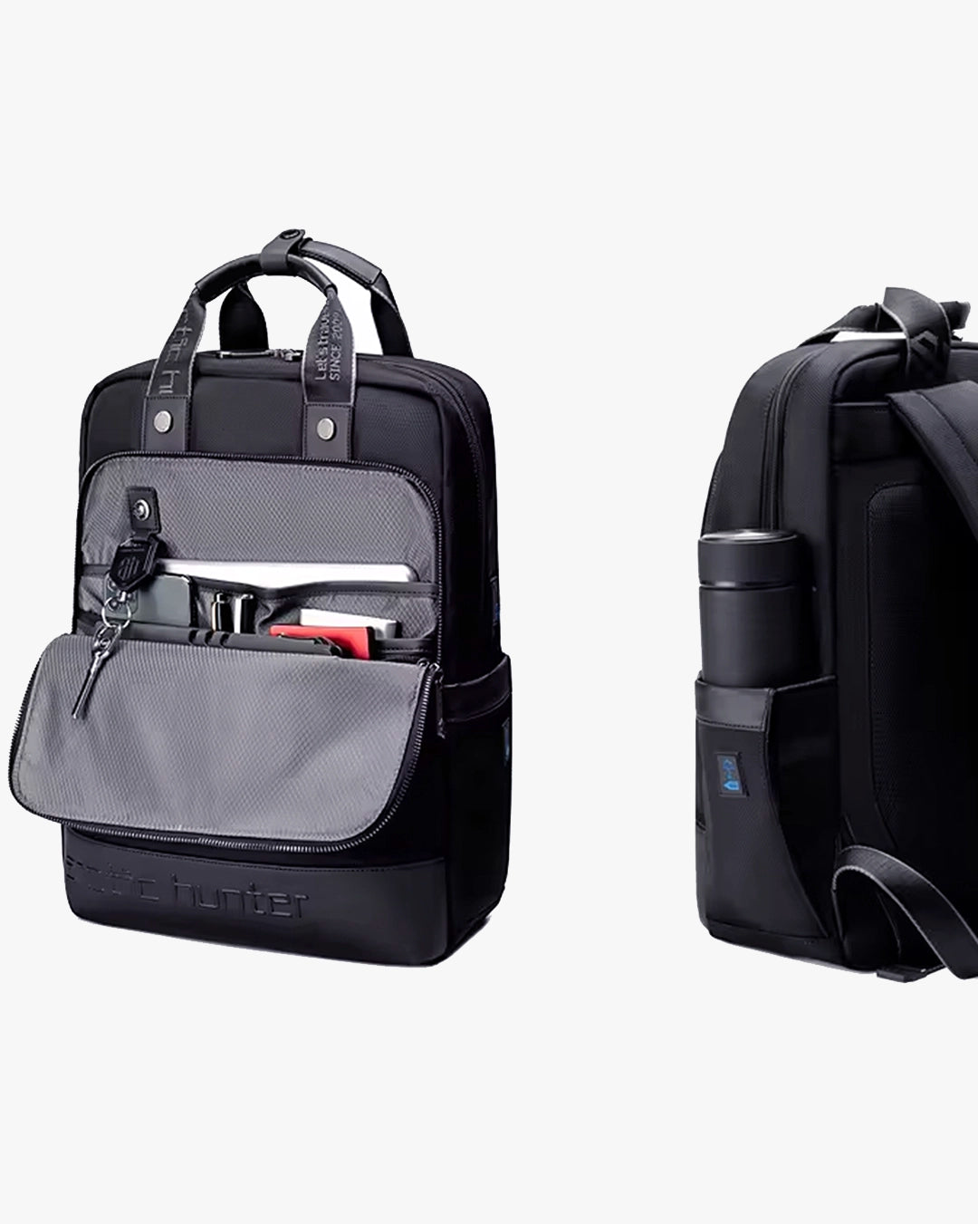interior mochila unique super bem dividida muitos bolsos internos notebook 15.6 tablet 12.1 acessórios porta-canetas chaveiro integrado surpreendente espaçosa