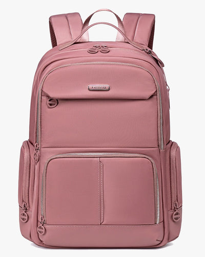 mochila executiva feminina premium ravena levatte rosa notebook 15.6 antifurto 30 litros neosoft touch anti-riscos mochila trabalho faculdade viagem elegante