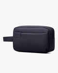 necessaire viagem masculina premium travel-t levatte preta poliéster 1680d semi-rígida 4 litros 0.3kg zíper ykk cursor metálico alça couro elegante discreta