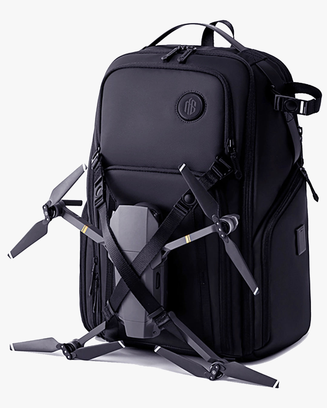mochila fotográfica photographer x levatte preta 50 litros poliéster 1680d impermeável câmera dslr mirrorless lentes drone tripé notebook 17.3 usb fotógrafo profissional