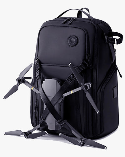 mochila fotográfica photographer x levatte preta 50 litros poliéster 1680d impermeável câmera dslr mirrorless lentes drone tripé notebook 17.3 usb fotógrafo profissional
