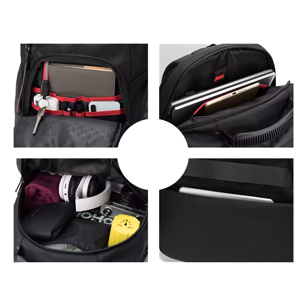 interior mochila polaris compartimentos organizados divisórias notebook 15.6 tablet celular canetas documentos powerbank organização completa executiva masculina multifuncional