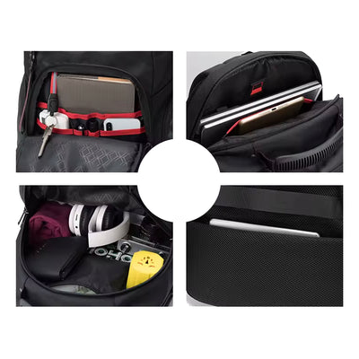 interior mochila polaris compartimentos organizados divisórias notebook 15.6 tablet celular canetas documentos powerbank organização completa executiva masculina multifuncional