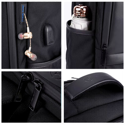 usb externa entrada fone lateral mochila raiden powerbank interior conectar dentro usar fora carregar celular ouvir música sem tirar mochila movimento
