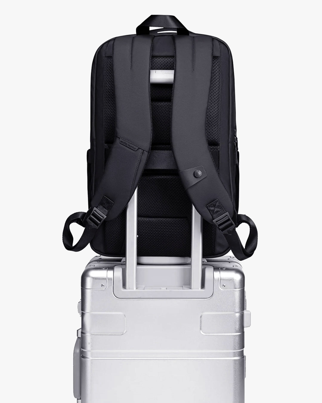 alças confortáveis reforçadas mochila compacter-x distribuição peso costas uso prolongado intenso mochila executiva masculina premium ergonômica não cansa ombros