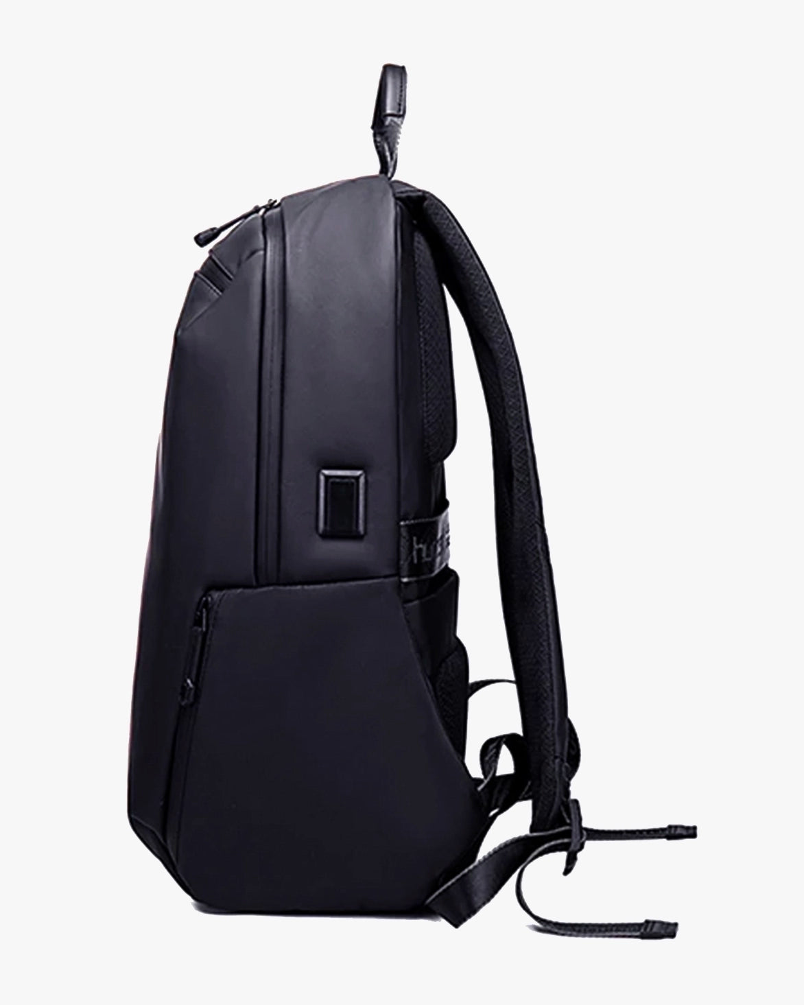 mochila eminence lateral preta 46x30x15cm design clean minimalista pu premium resistente riscos desgaste diário mochila executiva masculina leve robusta