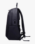 mochila eminence lateral preta 46x30x15cm design clean minimalista pu premium resistente riscos desgaste diário mochila executiva masculina leve robusta