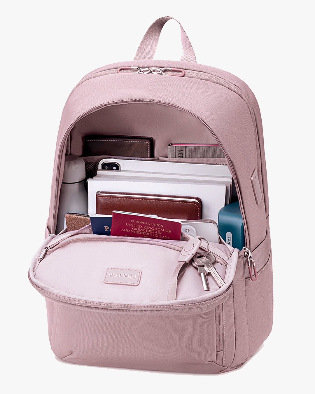 painel organizador mochila diva celular passaporte canetas chaveiro porta-cartão alça acesso rápido mochila feminina funcional
