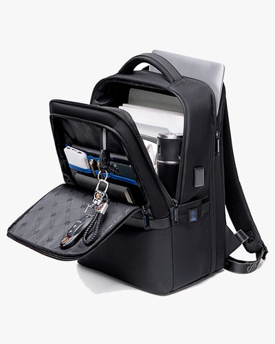 interior mochila expand divisórias inteligentes documentos acessórios itens pessoais chaveiro integrado organização completa mochila executiva