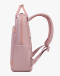 mochila malena lateral rosa slim compacta 43x29x15cm 0.7kg leve mochila feminina executiva bolso lateral garrafa guarda-chuva