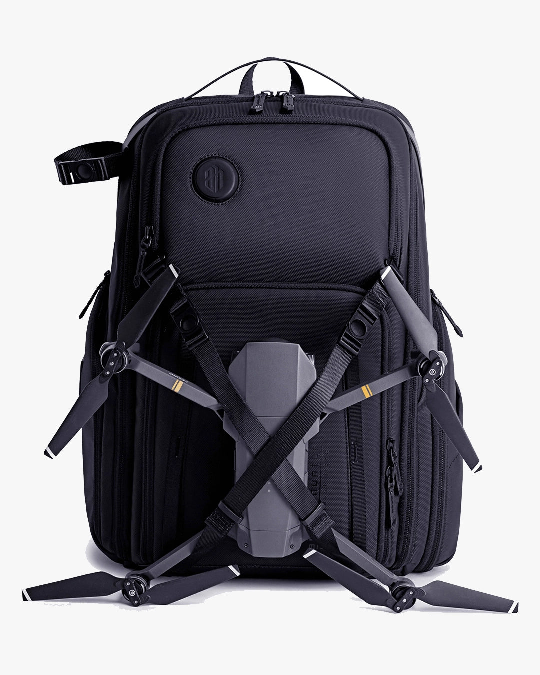 mochila fotográfica photographer x levatte preta 50 litros poliéster 1680d impermeável câmera dslr mirrorless lentes drone tripé notebook 17.3 usb fotógrafo profissional