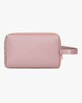 necessaire viagem feminina aurora levatte rosa poliéster textura cruzada premium interior impermeável maquiagem skincare cosméticos elegante