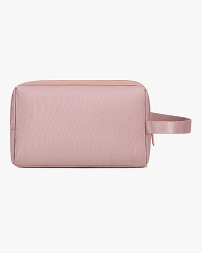 necessaire viagem feminina aurora levatte rosa poliéster textura cruzada premium interior impermeável maquiagem skincare cosméticos elegante